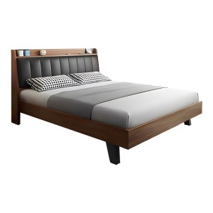 pak-072-000142 ΚΡΕΒΑΤΙ FRANKLY PAKOWORLD MDF-PU ΣΕ ΚΑΡΥΔΙ-ΜΑΥΡΟ ΑΠΟΧΡΩΣΗ 150X200ΕΚ