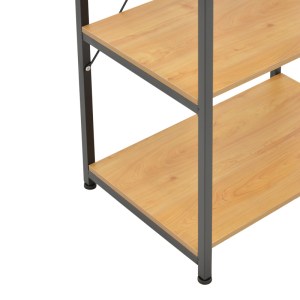 pak-072-000148-4 ΡΑΦΙΕΡΑ ΕΠΙΔΑΠΕΔΙΑ DEPO PAKOWORLD ΜΕΤΑΛΛΟ ΜΑΥΡΟ-MDF ΣΕ OAK ΑΠΟΧΡΩΣΗ 60X40X120ΕΚ