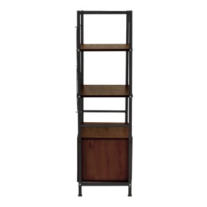 pak-072-000149-2 ΡΑΦΙΕΡΑ ΕΠΙΔΑΠΕΔΙΑ ΜΕ ΝΤΟΥΛΑΠΙ KUILI PAKOWORLD ΜΕΤΑΛΛΟ ΜΑΥΡΟ-MDF ΣΕ ΚΑΡΥΔΙ ΑΠΟΧΡΩΣΗ 60X36X121ΕΚ