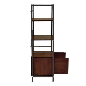 pak-072-000149-3 ΡΑΦΙΕΡΑ ΕΠΙΔΑΠΕΔΙΑ ΜΕ ΝΤΟΥΛΑΠΙ KUILI PAKOWORLD ΜΕΤΑΛΛΟ ΜΑΥΡΟ-MDF ΣΕ ΚΑΡΥΔΙ ΑΠΟΧΡΩΣΗ 60X36X121ΕΚ