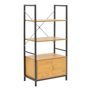 pak-072-000150 ΡΑΦΙΕΡΑ ΕΠΙΔΑΠΕΔΙΑ ΜΕ ΝΤΟΥΛΑΠΙ KUILI PAKOWORLD ΜΕΤΑΛΛΟ ΜΑΥΡΟ-MDF ΣΕ OAK ΑΠΟΧΡΩΣΗ 60X36X121ΕΚ