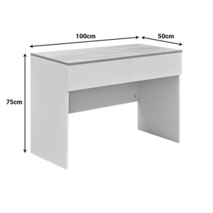 pak-072-000151-2 ΓΡΑΦΕΙΟ ΕΡΓΑΣΙΑΣ BELETON PAKOWORLD ΜΕ ΣΥΡΤΑΡΙΑ MDF ΣΕ OAK ΜΕ ΛΕΥΚΗ ΑΠΟΧΡΩΣΗ 100X50X75ΕΚ