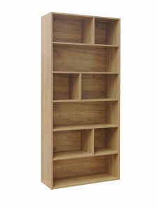 pak-072-000152-1 ΒΙΒΛΙΟΘΗΚΗ EVERGIN PAKOWORLD MDF ΣΕ OAK ΑΠΟΧΡΩΣΗ 80X30X180ΕΚ