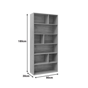 pak-072-000152-2 ΒΙΒΛΙΟΘΗΚΗ EVERGIN PAKOWORLD MDF ΣΕ OAK ΑΠΟΧΡΩΣΗ 80X30X180ΕΚ