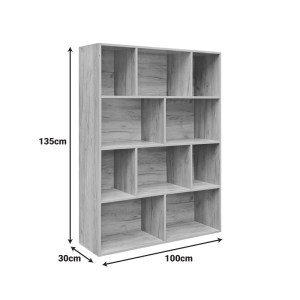 pak-072-000153-2 ΒΙΒΛΙΟΘΗΚΗ EVERGIN PAKOWORLD MDF ΣΕ OAK ΑΠΟΧΡΩΣΗ 100X30X135ΕΚ