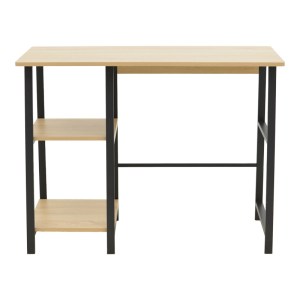 pak-072-000157-1 ΓΡΑΦΕΙΟ ΕΡΓΑΣΙΑΣ FERJE PAKOWORLD ΜΕ ΡΑΦΙΑ MDF ΣΕ ΦΥΣΙΚΗ ΜΕ ΜΑΥΡΗ ΑΠΟΧΡΩΣΗ 100X48X75ΕΚ