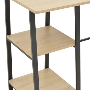 pak-072-000157-4 ΓΡΑΦΕΙΟ ΕΡΓΑΣΙΑΣ FERJE PAKOWORLD ΜΕ ΡΑΦΙΑ MDF ΣΕ ΦΥΣΙΚΗ ΜΕ ΜΑΥΡΗ ΑΠΟΧΡΩΣΗ 100X48X75ΕΚ