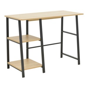 pak-072-000157 ΓΡΑΦΕΙΟ ΕΡΓΑΣΙΑΣ FERJE PAKOWORLD ΜΕ ΡΑΦΙΑ MDF ΣΕ ΦΥΣΙΚΗ ΜΕ ΜΑΥΡΗ ΑΠΟΧΡΩΣΗ 100X48X75ΕΚ