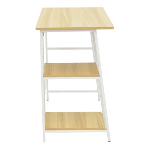 pak-072-000158-2 ΓΡΑΦΕΙΟ ΕΡΓΑΣΙΑΣ FERJE PAKOWORLD ΜΕ ΡΑΦΙΑ MDF ΣΕ ΑΝΟΙΧΤΟ ΚΑΡΥΔΙ ΜΕ ΛΕΥΚΗ ΑΠΟΧΡΩΣΗ 100X48X75ΕΚ