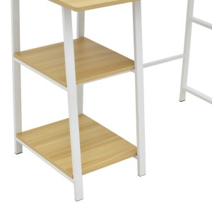 pak-072-000158-4 ΓΡΑΦΕΙΟ ΕΡΓΑΣΙΑΣ FERJE PAKOWORLD ΜΕ ΡΑΦΙΑ MDF ΣΕ ΑΝΟΙΧΤΟ ΚΑΡΥΔΙ ΜΕ ΛΕΥΚΗ ΑΠΟΧΡΩΣΗ 100X48X75ΕΚ