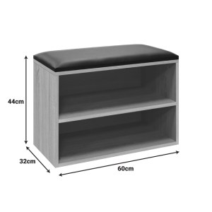 pak-072-000164-2 ΠΑΠΟΥΤΣΟΘΗΚΗ-ΣΚΑΜΠΟ KIANA PAKOWORLD 4 ΖΕΥΓΩΝ ΜΕ ΜΑΞΙΛΑΡΙ ΣΕ ΓΚΡΙ-OAK ΑΠΟΧΡΩΣΗ 60X32X44ΕΚ
