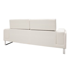 pak-074-000008-4 ΚΑΝΑΠΕΣ SHEA PAKOWORLD 3ΘΕΣΙΟΣ PU IVORY-INOX 198X80X87ΕΚ