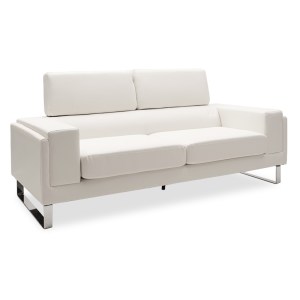 pak-074-000008 ΚΑΝΑΠΕΣ SHEA PAKOWORLD 3ΘΕΣΙΟΣ PU IVORY-INOX 198X80X87ΕΚ
