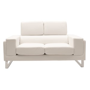 pak-074-000011-1 ΚΑΝΑΠΕΣ SHEA PAKOWORLD 2ΘΕΣΙΟΣ PU IVORY-INOX 158X80X87ΕΚ