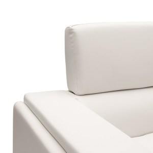 pak-074-000011-2 ΚΑΝΑΠΕΣ SHEA PAKOWORLD 2ΘΕΣΙΟΣ PU IVORY-INOX 158X80X87ΕΚ