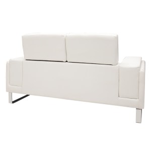 pak-074-000011-4 ΚΑΝΑΠΕΣ SHEA PAKOWORLD 2ΘΕΣΙΟΣ PU IVORY-INOX 158X80X87ΕΚ
