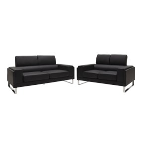 pak-074-000037 ΣΕΤ ΣΑΛΟΝΙΟΥ SHEA PAKOWORLD 2ΤΕΜ PU ΣΕ ΜΑΥΡΗ ΑΠΟΧΡΩΣΗ