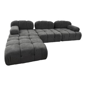 pak-074-000041 KΑΝΑΠΕΣ ΤΡΙΘΕΣΙΟΣ ΜΕ ΣΚΑΜΠΟ HYPNOTIC I PAKOWORLD ΥΦΑΣΜΑ ΜΕ ΜΑΞΙΛΑΡΙΑ ΣΕ ΓΚΡΙ ΑΠΟΧΡΩΣΗ 294X98X76ΕΚ