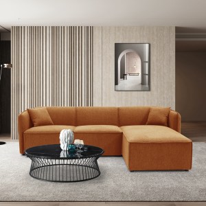 pak-074-000052-1 KΑΝΑΠΕΣ ΑΝΑΣΤΡΕΨΙΜΟΣ ΓΩΝΙΑΚΟΣ SOOFA PAKOWORLD ΥΦΑΣΜΑ ΣΕ ΠΟΡΤΟΚΑΛΙ ΑΠΟΧΡΩΣΗ 270X163X74ΕΚ