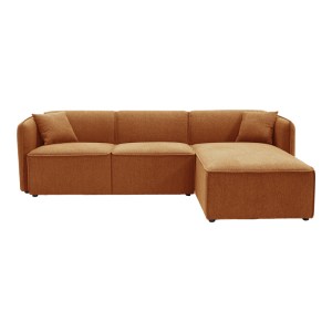 pak-074-000052-5 KΑΝΑΠΕΣ ΑΝΑΣΤΡΕΨΙΜΟΣ ΓΩΝΙΑΚΟΣ SOOFA PAKOWORLD ΥΦΑΣΜΑ ΣΕ ΠΟΡΤΟΚΑΛΙ ΑΠΟΧΡΩΣΗ 270X163X74ΕΚ