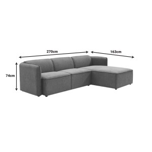 pak-074-000052-6 KΑΝΑΠΕΣ ΑΝΑΣΤΡΕΨΙΜΟΣ ΓΩΝΙΑΚΟΣ SOOFA PAKOWORLD ΥΦΑΣΜΑ ΣΕ ΠΟΡΤΟΚΑΛΙ ΑΠΟΧΡΩΣΗ 270X163X74ΕΚ