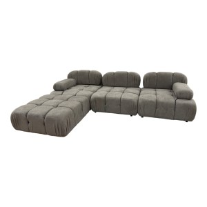 pak-074-000055 KΑΝΑΠΕΣ ΤΡΙΘΕΣΙΟΣ ΜΕ ΣΚΑΜΠΟ HYPNOTIC I PAKOWORLD ΥΦΑΣΜΑ ΜΕ ΜΑΞΙΛΑΡΙΑ ΣΕ ΓΚΡΙ-ΜΠΕΖ ΑΠΟΧΡΩΣΗ 294X98X76ΕΚ