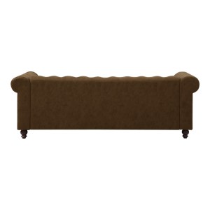 pak-074-000057-3 KΑΝΑΠΕΣ ΤΡΙΘΕΣΙΟΣ INCREDIBLE PAKOWORLD ΤΥΠΟΥ CHESTERFIELD ΥΦΑΣΜΑ ΣΕ ΑΝΤΙΚΕ ΚΑΦΕ ΑΠΟΧΡΩΣΗ 203X84X67ΕΚ