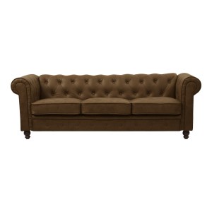 pak-074-000057 KΑΝΑΠΕΣ ΤΡΙΘΕΣΙΟΣ INCREDIBLE PAKOWORLD ΤΥΠΟΥ CHESTERFIELD ΥΦΑΣΜΑ ΣΕ ΑΝΤΙΚΕ ΚΑΦΕ ΑΠΟΧΡΩΣΗ 203X84X67ΕΚ