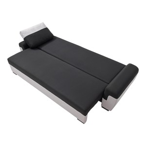 pak-074-000060-4 KΑΝΑΠΕΣ-ΚΡΕΒΑΤΙ ΤΡΙΘΕΣΙΟΣ GABY PAKOWORLD ΥΦΑΣΜΑ ΜΕ ΑΠΟΘΗΚΕΥΤΙΚΟ ΧΩΡΟ ΣΕ ΜΑΥΡΟ-ΓΚΡΙ ΑΠΟΧΡΩΣΗ 260X88X88ΕΚ