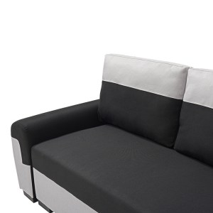 pak-074-000060-5 KΑΝΑΠΕΣ-ΚΡΕΒΑΤΙ ΤΡΙΘΕΣΙΟΣ GABY PAKOWORLD ΥΦΑΣΜΑ ΜΕ ΑΠΟΘΗΚΕΥΤΙΚΟ ΧΩΡΟ ΣΕ ΜΑΥΡΟ-ΓΚΡΙ ΑΠΟΧΡΩΣΗ 260X88X88ΕΚ