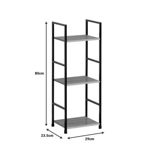 pak-085-000019-3 ΒΙΒΛΙΟΘΗΚΗ-ΡΑΦΙΕΡΑ BITOK PAKOWORLD ΦΥΣΙΚΟ-ΜΑΥΡΟ ΜΕΤΑΛΛΟ 29X23.5X80ΕΚ