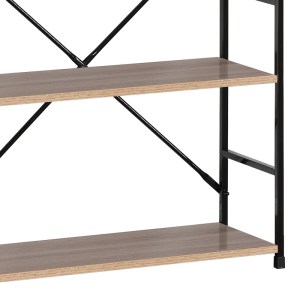pak-085-000021-2 ΒΙΒΛΙΟΘΗΚΗ-ΡΑΦΙΕΡΑ MANLO PAKOWORLD ΦΥΣΙΚΟ-ΜΑΥΡΟ ΜΕΤΑΛΛΟ 58.6X23.5X80ΕΚ