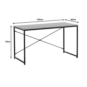 pak-085-000024-3 ΓΡΑΦΕΙΟ ΕΡΓΑΣΙΑΣ BAILON PAKOWORLD ΣΕ OAK ΑΠΟΧΡΩΣΗ ΜΕ ΜΑΥΡΟ ΜΕΤΑΛΛΟ 120X60X70ΕΚ