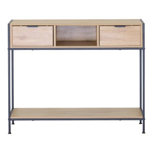 pak-085-000027-2 ΚΟΝΣΟΛΑ REGANDO PAKOWORLD ΣΕ OAK ΑΠΟΧΡΩΣΗ ΜΕ ΜΑΥΡΟ ΜΕΤΑΛΛΟ 100X35X80ΕΚ