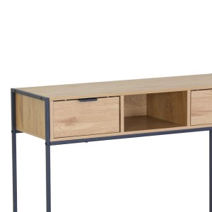 pak-085-000027-3 ΚΟΝΣΟΛΑ REGANDO PAKOWORLD ΣΕ OAK ΑΠΟΧΡΩΣΗ ΜΕ ΜΑΥΡΟ ΜΕΤΑΛΛΟ 100X35X80ΕΚ