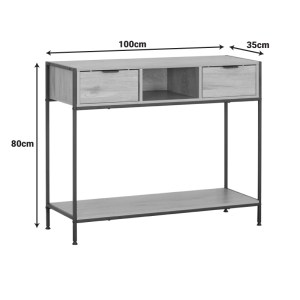 pak-085-000027-4 ΚΟΝΣΟΛΑ REGANDO PAKOWORLD ΣΕ OAK ΑΠΟΧΡΩΣΗ ΜΕ ΜΑΥΡΟ ΜΕΤΑΛΛΟ 100X35X80ΕΚ