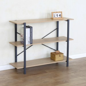 pak-085-000028-1 ΕΠΙΔΑΠΕΔΙΑ ΡΑΦΙΕΡΑ NEBRANZO PAKOWORLD ΣΕ OAK ΑΠΟΧΡΩΣΗ ΜΕ ΜΑΥΡΟ ΜΕΤΑΛΛΟ 106X35X80ΕΚ
