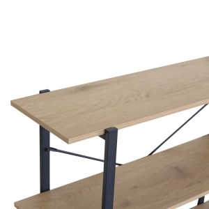 pak-085-000028-3 ΕΠΙΔΑΠΕΔΙΑ ΡΑΦΙΕΡΑ NEBRANZO PAKOWORLD ΣΕ OAK ΑΠΟΧΡΩΣΗ ΜΕ ΜΑΥΡΟ ΜΕΤΑΛΛΟ 106X35X80ΕΚ
