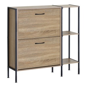 pak-085-000029 ΠΑΠΟΥΤΣΟΘΗΚΗ KARLEVA PAKOWORLD 12 ΘΕΣΕΩΝ ΣΕ OAK ΑΠΟΧΡΩΣΗ ΜΕ ΜΑΥΡΟ ΜΕΤΑΛΛΟ 88X24X87ΕΚ