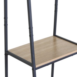 pak-085-000030-3 ΕΠΙΠΛΟ ΕΙΣΟΔΟΥ-ΡΑΦΙΕΡΑ HEREVY PAKOWORLD ΣΕ OAK ΑΠΟΧΡΩΣΗ ΜΕ ΜΑΥΡΟ ΜΕΤΑΛΛΟ 101X35X160ΕΚ