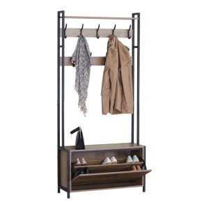 pak-085-000031-1 ΕΠΙΠΛΟ ΕΙΣΟΔΟΥ VENTORIA PAKOWORLD ΣΕ OAK ΑΠΟΧΡΩΣΗ ΜΕ ΜΑΥΡΟ ΜΕΤΑΛΛΟ 84X30X182ΕΚ