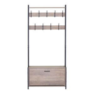 pak-085-000031-2 ΕΠΙΠΛΟ ΕΙΣΟΔΟΥ VENTORIA PAKOWORLD ΣΕ OAK ΑΠΟΧΡΩΣΗ ΜΕ ΜΑΥΡΟ ΜΕΤΑΛΛΟ 84X30X182ΕΚ