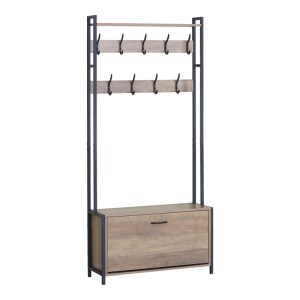 pak-085-000031 ΕΠΙΠΛΟ ΕΙΣΟΔΟΥ VENTORIA PAKOWORLD ΣΕ OAK ΑΠΟΧΡΩΣΗ ΜΕ ΜΑΥΡΟ ΜΕΤΑΛΛΟ 84X30X182ΕΚ
