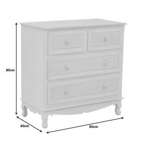 pak-087-000013-7 ΣΥΡΤΑΡΙΕΡΑ JOLIENE INART MDF ΣΕ ΛΕΥΚΗ ΑΝΤΙΚΕ-ΦΥΣΙΚΗ ΑΠΟΧΡΩΣΗ 80X40X80ΕΚ