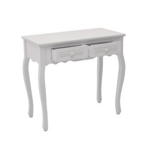 pak-087-000015-2 ΚΟΝΣΟΛΑ JOLIENE INART MDF ΣΕ ΛΕΥΚΗ ΑΝΤΙΚΕ-ΦΥΣΙΚΗ ΑΠΟΧΡΩΣΗ 80X40X75ΕΚ