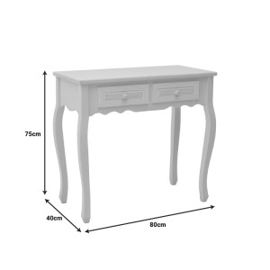 pak-087-000015-5 ΚΟΝΣΟΛΑ JOLIENE INART MDF ΣΕ ΛΕΥΚΗ ΑΝΤΙΚΕ-ΦΥΣΙΚΗ ΑΠΟΧΡΩΣΗ 80X40X75ΕΚ