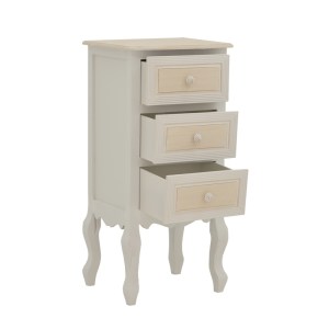 pak-087-000018-2 ΣΥΡΤΑΡΙΕΡΑ JOLIENE INART MDF ΣΕ ΛΕΥΚΗ ΑΝΤΙΚΕ-ΦΥΣΙΚΗ ΑΠΟΧΡΩΣΗ 40X34.5X82ΕΚ
