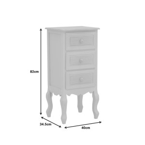 pak-087-000018-5 ΣΥΡΤΑΡΙΕΡΑ JOLIENE INART MDF ΣΕ ΛΕΥΚΗ ΑΝΤΙΚΕ-ΦΥΣΙΚΗ ΑΠΟΧΡΩΣΗ 40X34.5X82ΕΚ