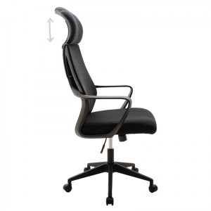 pak-090-000004-2 ΚΑΡΕΚΛΑ ΓΡΑΦΕΙΟΥ ΔΙΕΥΘΥΝΤΗ DOLPHIN ΜΕ ΥΦΑΣΜΑ MESH ΧΡΩΜΑ ΜΑΥΡΟ