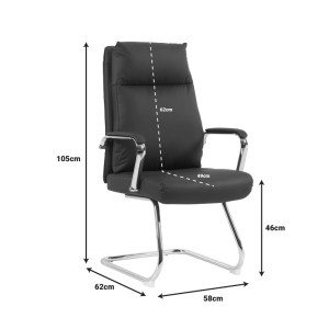 pak-090-000017-5 ΚΑΡΕΚΛΑ ΕΠΙΣΚΕΠΤΗ SIQUEL I PAKOWORLD PU ΣΕ ΜΑΥΡΗ ΑΠΟΧΡΩΣΗ 58X62X105ΕΚ
